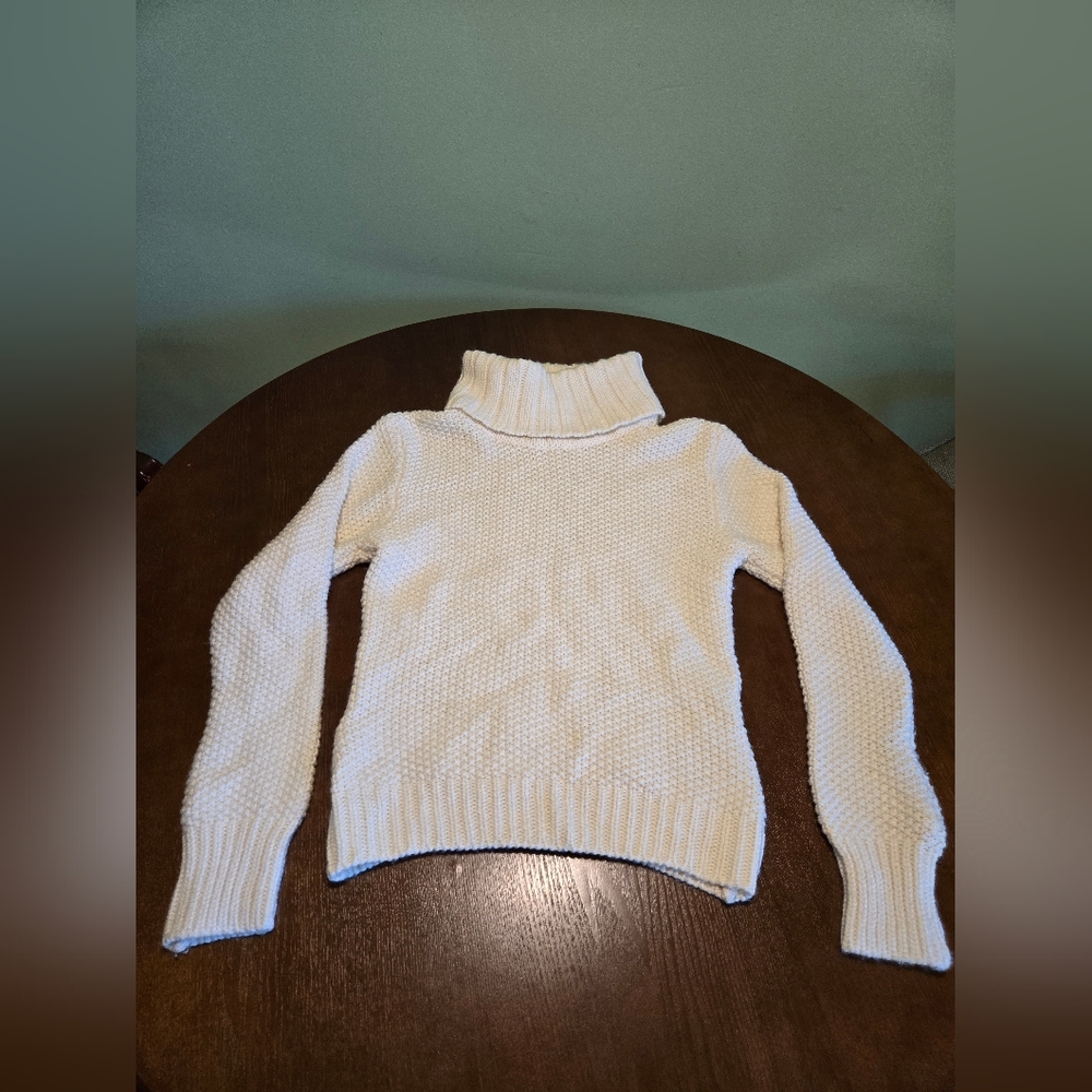 Gap Women's Medium White Turtleneck Sweater Wool Blend
